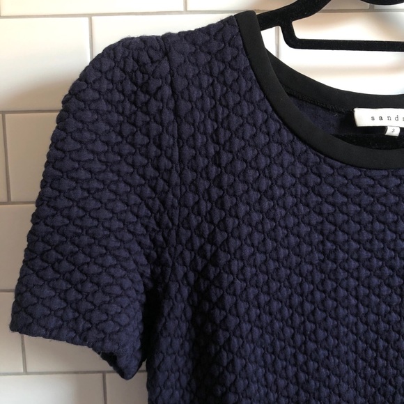 SANDRO “Lauralie” Quilted Stretch Mini-Dress - Picture 3 of 4